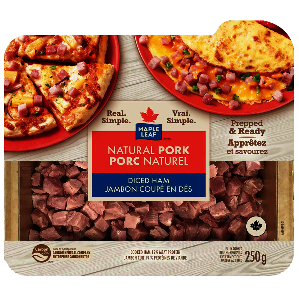 Maple Leaf Natural Pork Diced Ham Sliced Cooked Smoked Maple Leaf Natural Pork Diced Ham Sliced Cooked Smoked