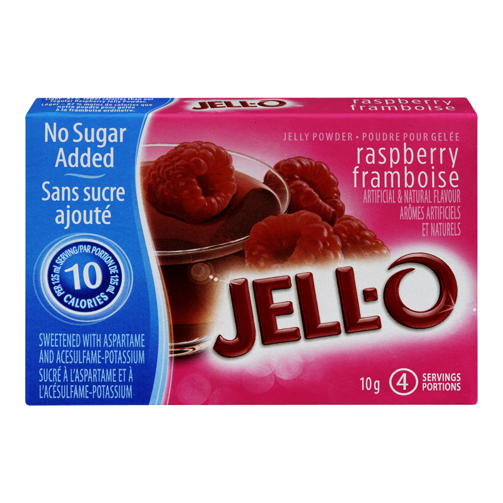 Walter Cunningham uformel Knogle Jell-O Raspberry Jelly Powder Light, Gelatin Mix | R2094